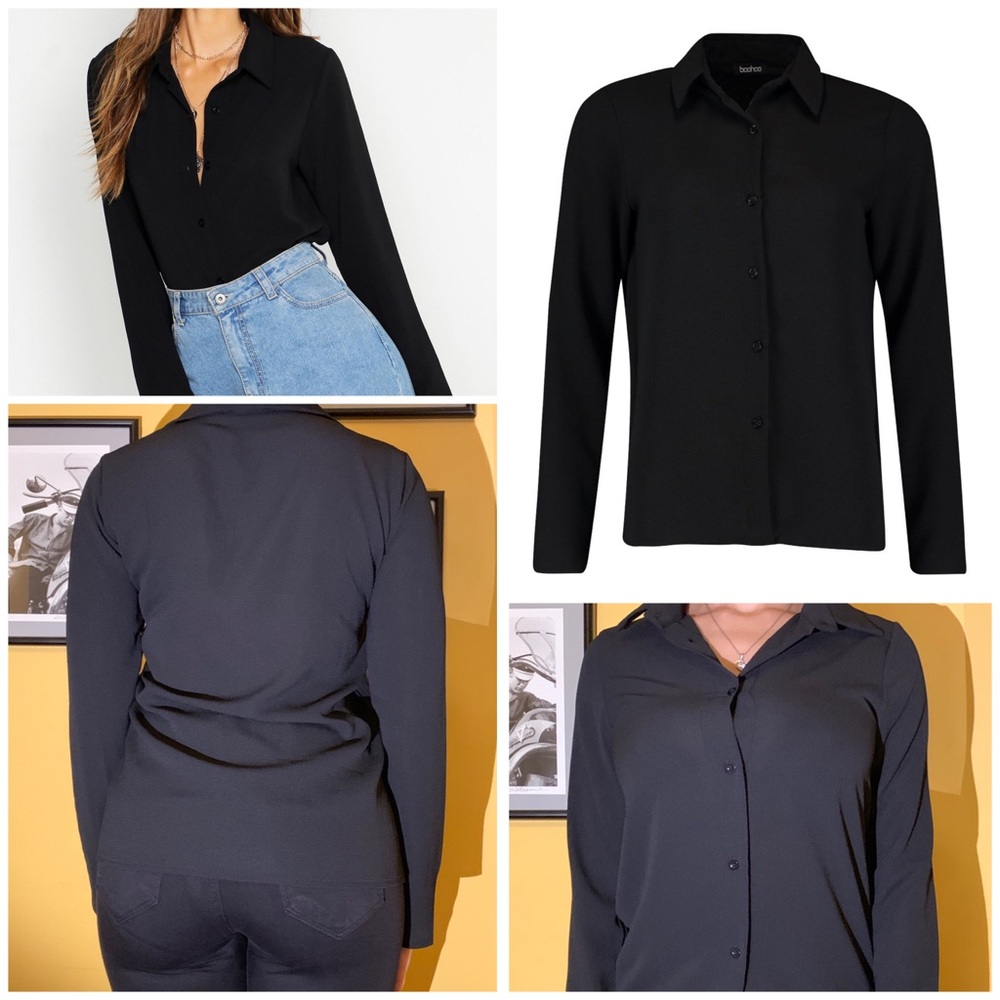 NWT Boohoo Basic Button Up